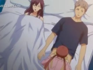 Dospívající 3d anime dcera bojování přes a velký manhood